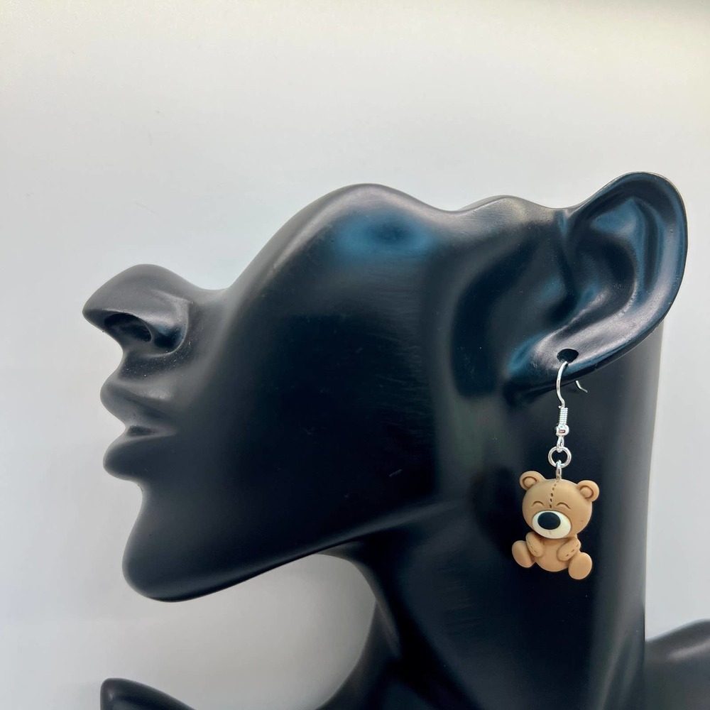 Teddy Bear Earrings - Baby Shower Earrings - Gender Reveal Earrings - DDLG - Picture 9 of 10